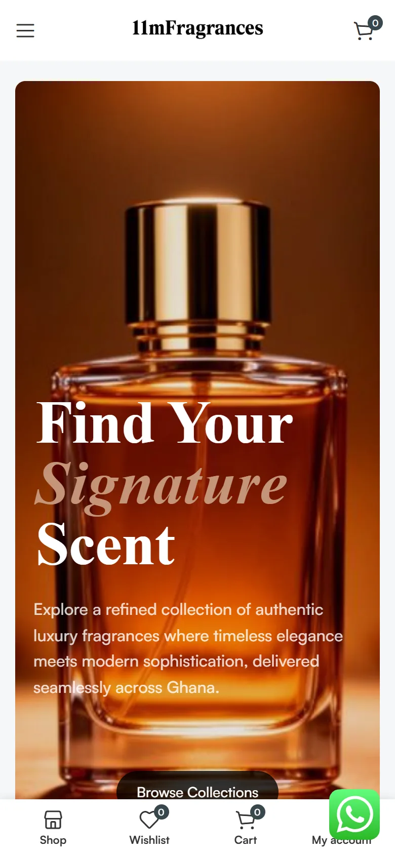 11M Fragrances on a phone
