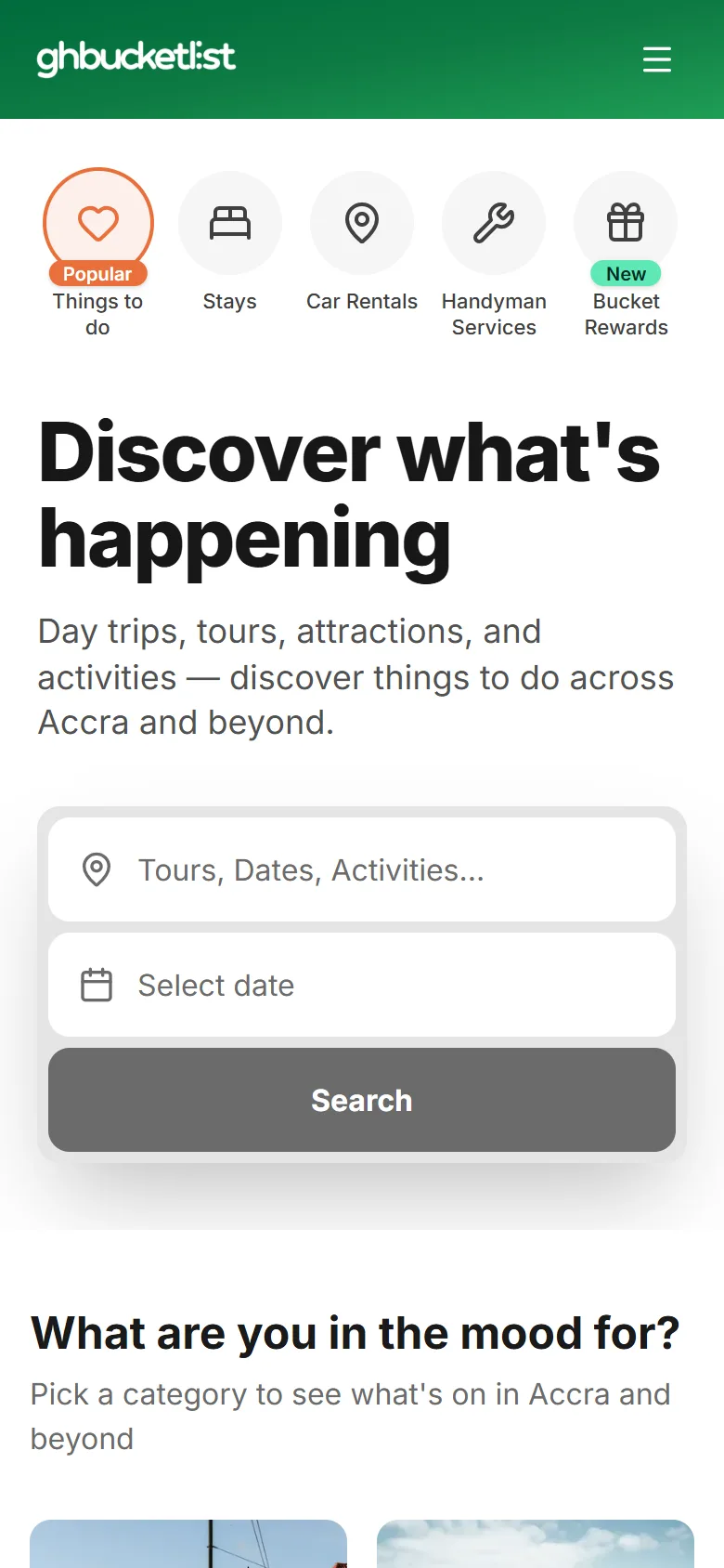 GH Bucketlist on a phone
