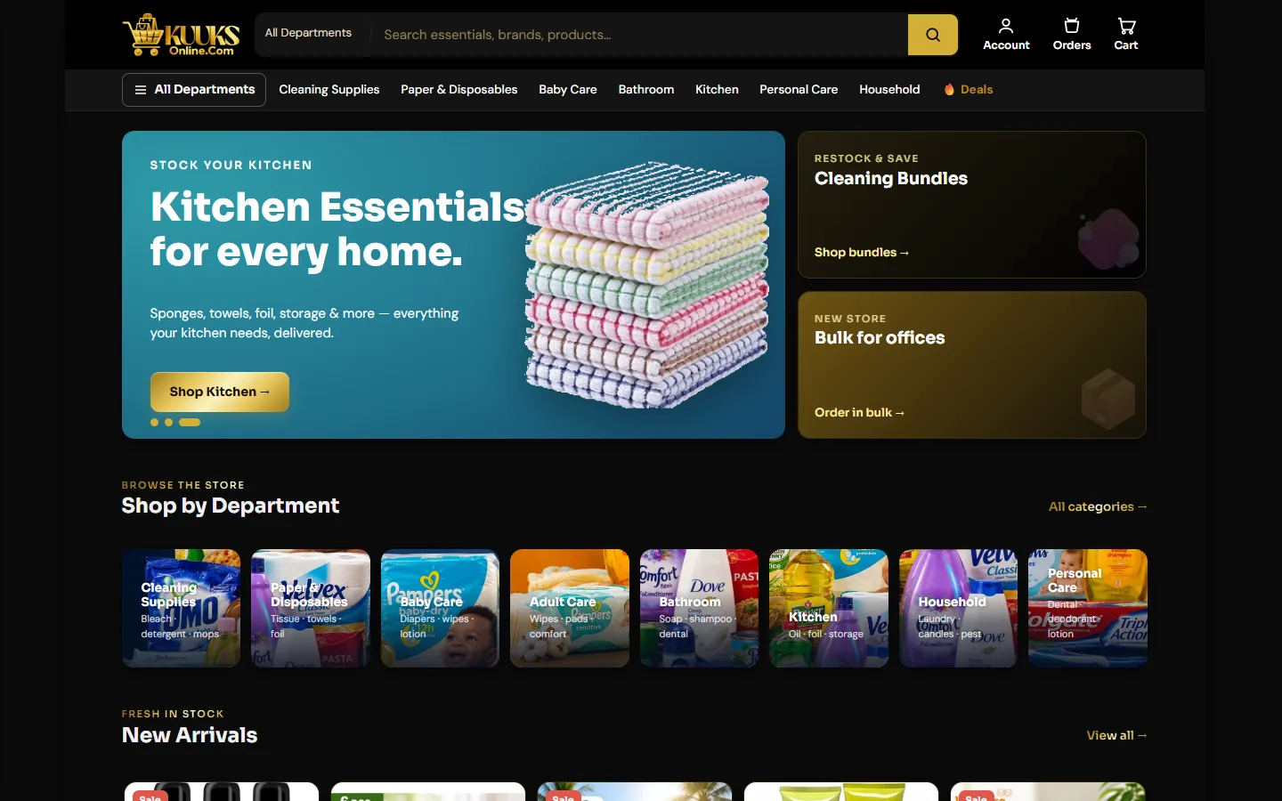 Kuuks Online homepage on desktop