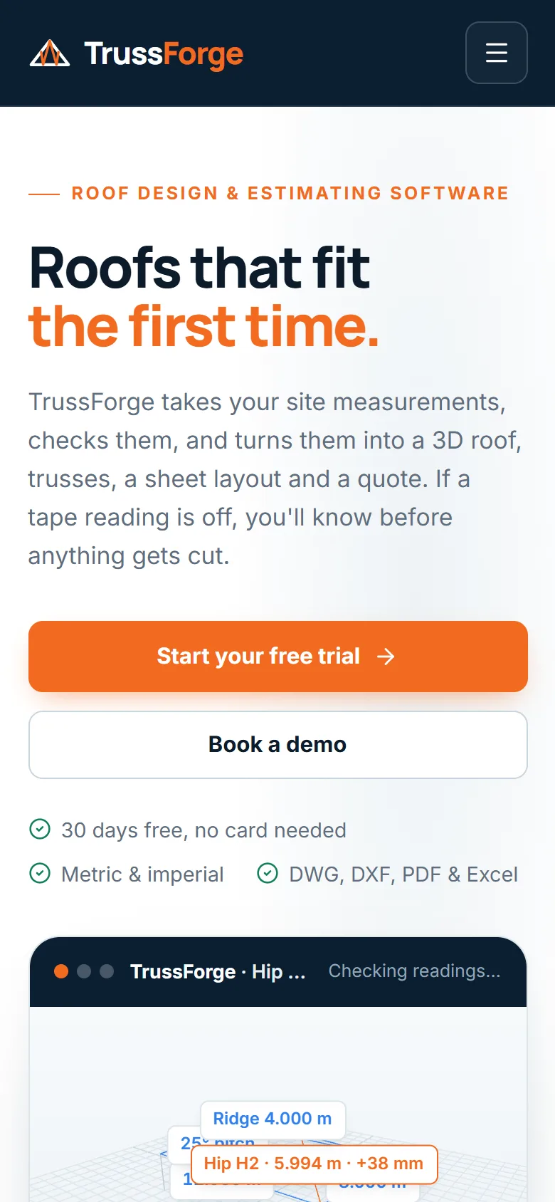 TrussForge on a phone